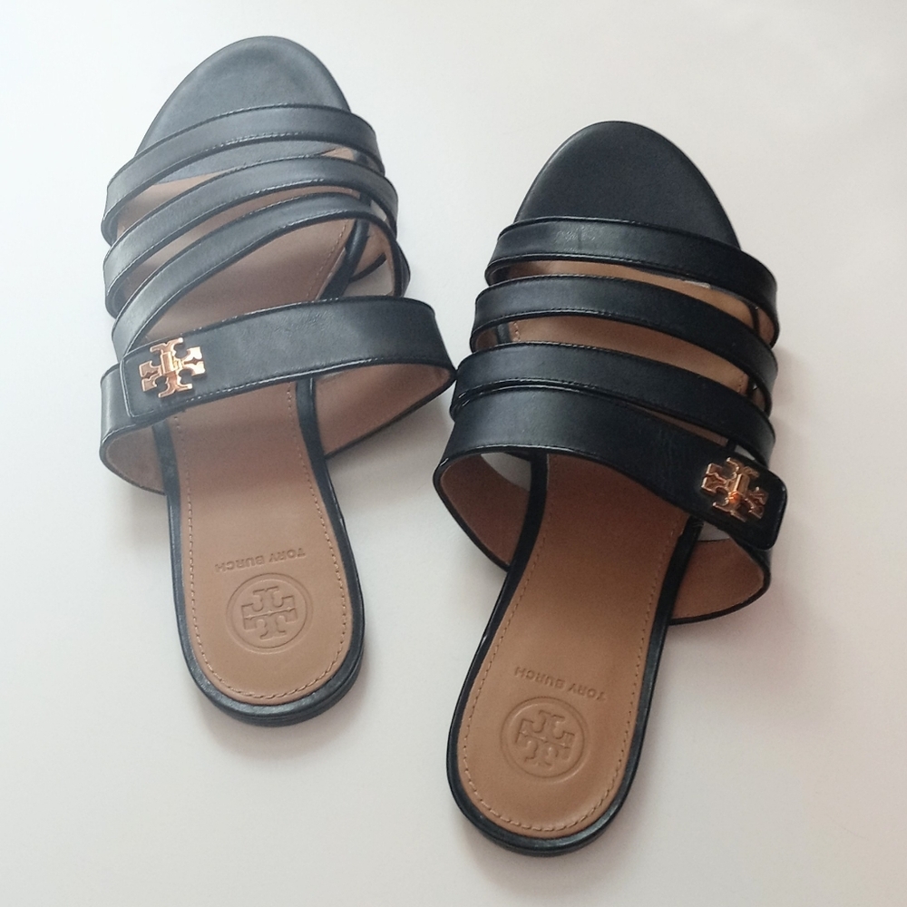 Tory Burch Multi-Strap Slide Leather Sandals ~ 8